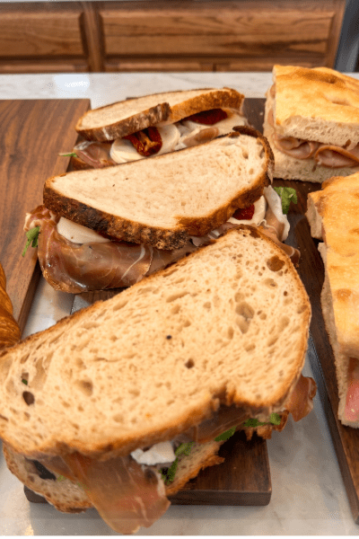 sourdough prosciutto Prosciutto sandwich on sourdough bread at our bakery in Ybor City, Tampa
