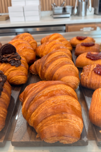croissant Freshly baked croissants and pastries on the counter at Tico’s Bakery in Ybor City, Tampa